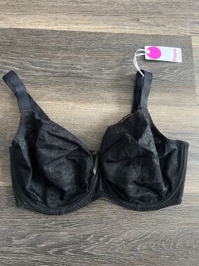 (9) NWT Freya Black Lace Underwire Bra - Sheer Cup Support
